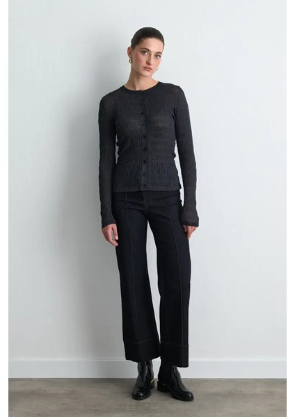 Gofreli Triko Hırka - Lacivert fırsatları