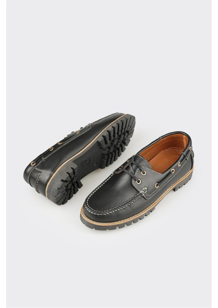 Siyah Deri Erkek Günlük Ayakkabı modelleri