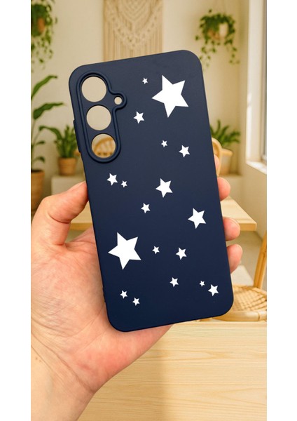 Samsung Galaxy A35 -Mini Yıldız Desenli Silikon Darbe Emici Klasik Korumalı Rubber Kılıf