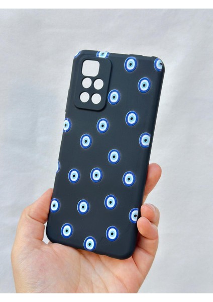 Xiaomi Redmi 10 2022 Nazar Boncuk Desenli Silikon Darbe Emici Klasik Korumalı Rubber Kılıf modelleri