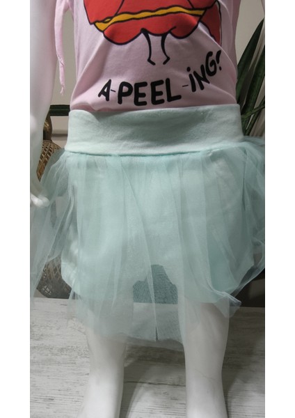 Kız Bebek Şortlu Takım Pamuklu, Tütülü