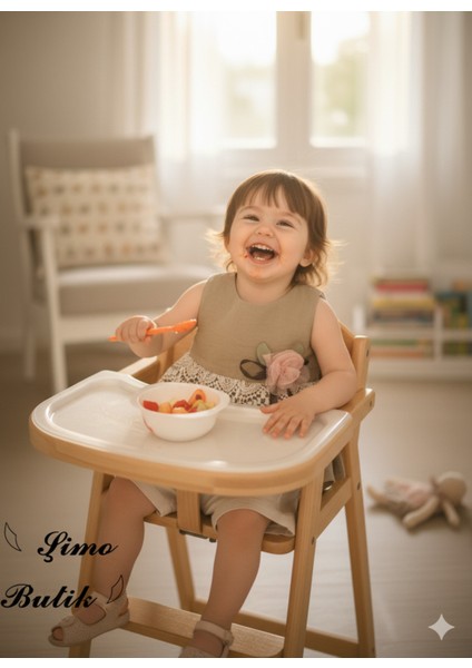 Kız Bebek Şortlu Takım Keten Gül Aplikeli fırsatları