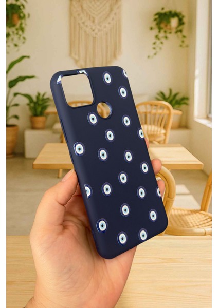 Realme C25 - Nazar Boncuk Desenli Silikon Darbe Emici Klasik Korumalı Rubber Kılıf modelleri