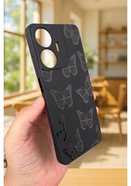 Realme C55 Uyumlu Siyah Kelebek Desenli Silikon Darbe Emici Klasik Korumalı Rubber Kılıf fırsatları
