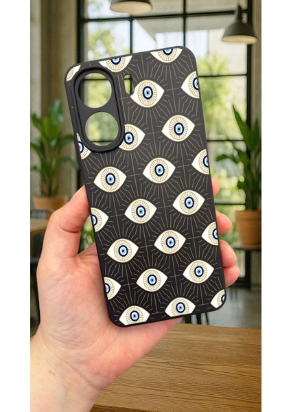 Redmi 13C-EVIL Eye Desenli Lansman Kamera Korumalı Yumuşak Silikon Rubber Kılıf