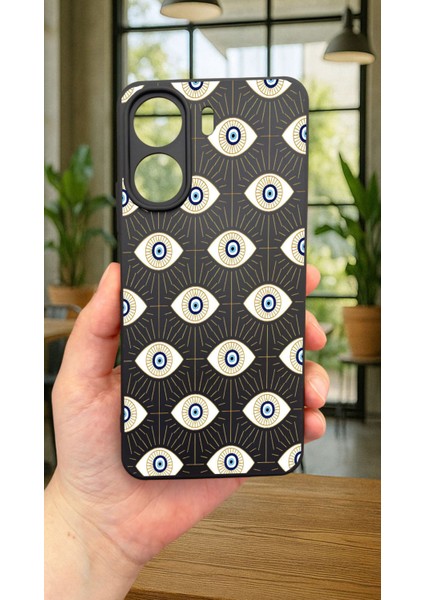 Redmi 13C-EVIL Eye Desenli Lansman Kamera Korumalı Yumuşak Silikon Rubber Kılıf fiyatları