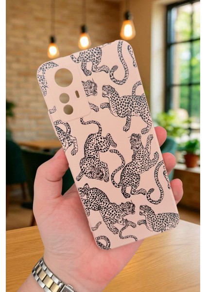 Redmi Note 12S - Leopar Desenli Silikon Darbe Emici Klasik Korumalı Rubber Kılıf