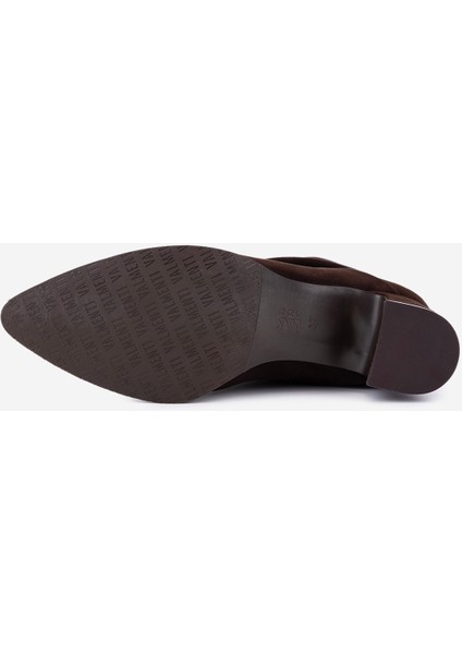 Kadın Hakiki Deri Kahverengi Süet Topuklu Bot 51 8056 Bn Bot SK25-26 Kahve Suet fırsatları