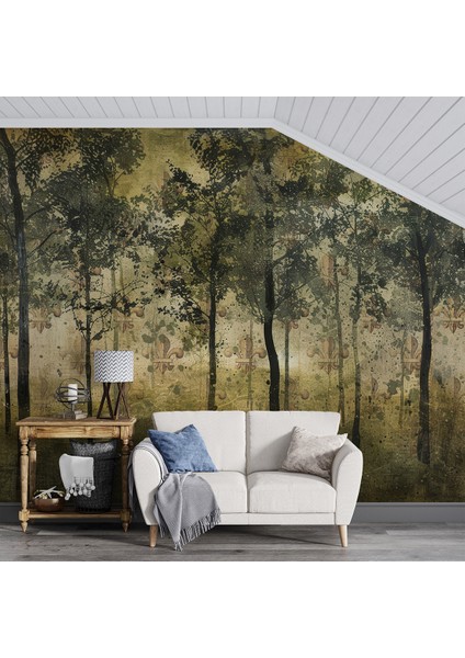 Sonbahar Temalı Orman Desenli Duvar Kağıdı -Isı ve Ses Yalıtımı Yırtılmaz fiyatları