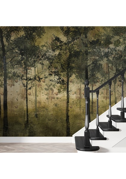 Sonbahar Temalı Orman Desenli Duvar Kağıdı -Isı ve Ses Yalıtımı Yırtılmaz modelleri