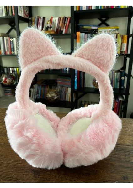 1 Adet Kışlık Peluş Kulaklık Katlanabilir Soğuktan Kulak Koruyucu Kedi Kulak Simli Pelüş Kulaklık