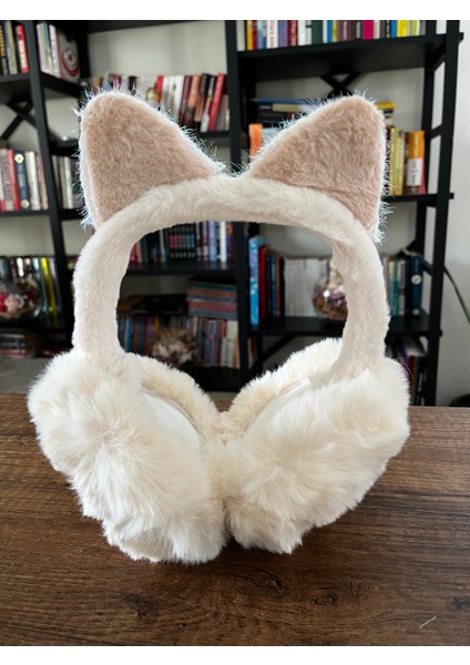 1 Adet Kışlık Peluş Kulaklık Katlanabilir Soğuktan Kulak Koruyucu Kedi Kulak Simli Pelüş Kulaklık