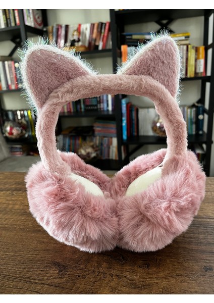 1 Adet Kışlık Peluş Kulaklık Katlanabilir Soğuktan Kulak Koruyucu Kedi Kulak Simli Pelüş Kulaklık