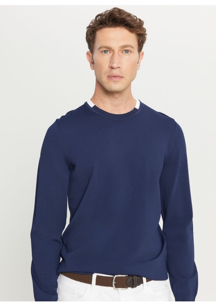 Bisiklet Yaka Standart Lacivert Erkek Kazak ACE049261484_LAC modelleri