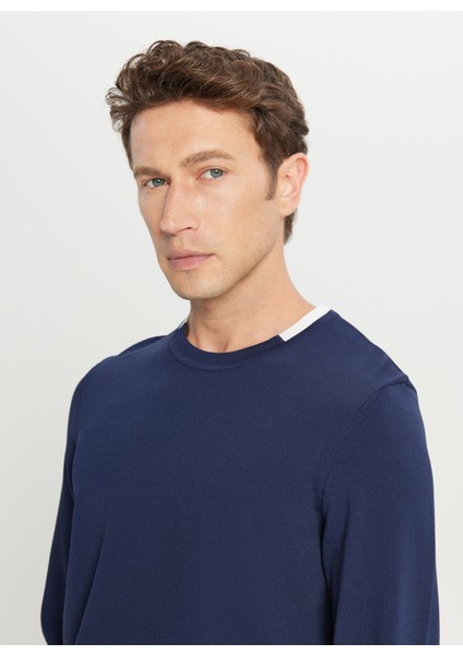 Bisiklet Yaka Standart Lacivert Erkek Kazak ACE049261484_LAC fırsatları