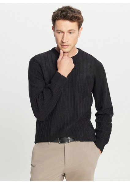 Bisiklet Yaka Standart Siyah Erkek Kazak ACE049261479_SYH modelleri