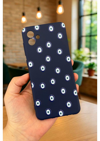 Samsung Galaxy A04 - Nazar Boncuk Desenli Silikon Darbe Emici Klasik Korumalı Rubber Kılıf
