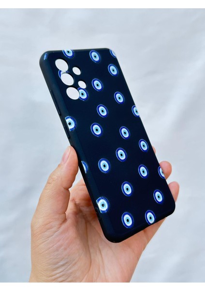 Samsung Galaxy A32 -Nazar Boncuk Desenli Silikon Darbe Emici Klasik Korumalı Rubber Kılıf modelleri