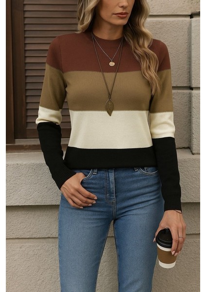 Kadın Uzun Kollu Yarı Balıkçı Yaka Triko Kazak modelleri