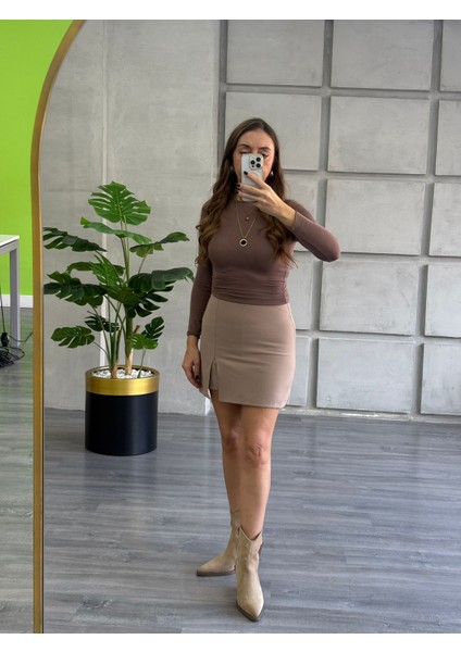 Yırtmaçlı Şort Astarlı Etek