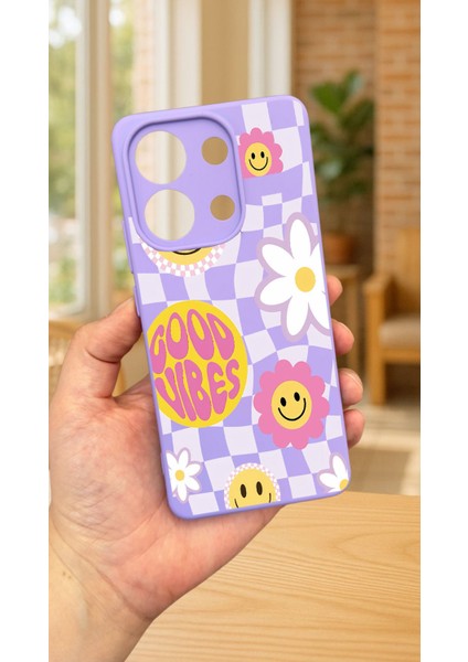 Xiaomi Redmi Note 13 4g Uyumlu Good Vibes Silikon Darbe Emici Klasik Korumalı Rubber Kılıf