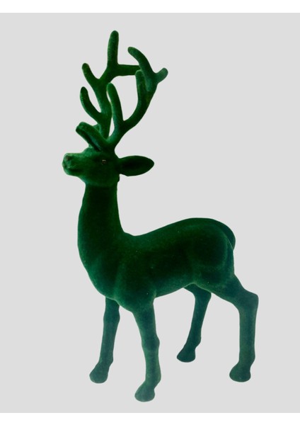 1 Adet Kadife Dokulu Geyik Yılbaşı Süs 29 cm
