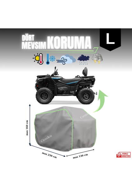 Gri, L Beden, Fitilli Atv Brandası, Koruma Örtüsü, Dayanıklı, Su Geçirmez, Güneşten Korur fiyatları