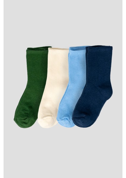 4 Çift Pamuklu Çocuk Soket Çorap