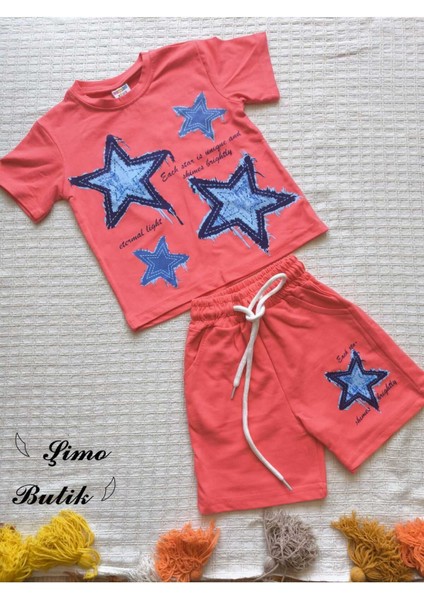 Kız Çocuk Pamuklu Şortlu Takım Somon, Lila, Nar Çiçeği Renkli fiyatları