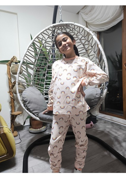 Kız-Erkek Bebek- Çocuk Pijama Takımı %100 Pamuk Uzun Kollu Yuvarlak Yaka Mevsimlik