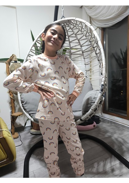 Kız-Erkek Bebek- Çocuk Pijama Takımı %100 Pamuk Uzun Kollu Yuvarlak Yaka Mevsimlik