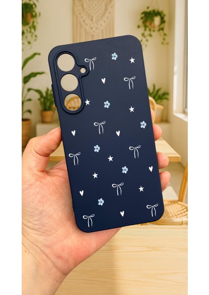 Samsung Galaxy A55 -Mini Fiyonk Desneli Silikon Darbe Emici Klasik Korumalı Rubber Kılıf