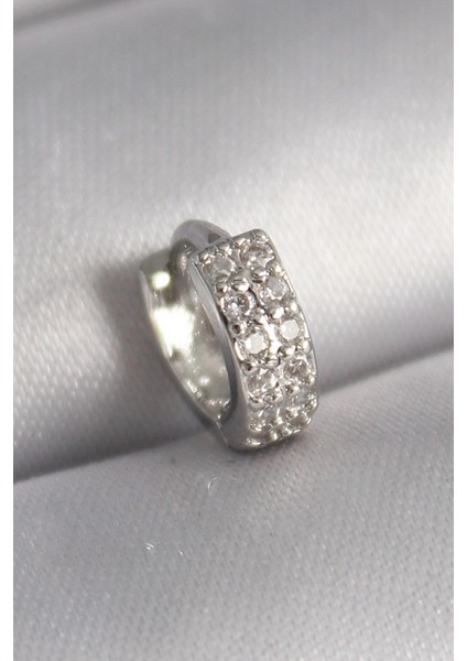 316L Çelik Gümüş Renk Zirkon Taşlı Tragus Piercing - TJ-PR1305