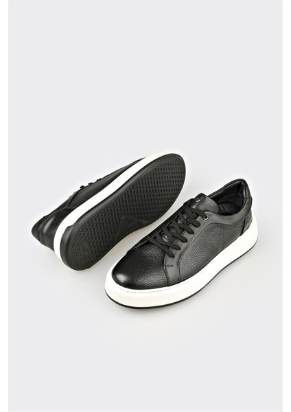 Siyah Deri Erkek Spor Ayakkabı modelleri