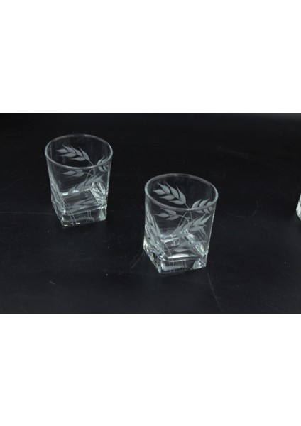 Kesme Yaprak Desenli Kahveyanı Su Bardağı