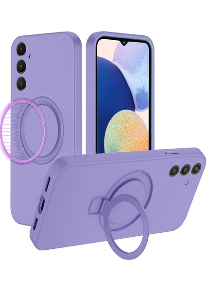 Samsung Galaxy A25 Uyumlu Içi Kadife Stand Olabilen Halka Yüzüklü Kılıf