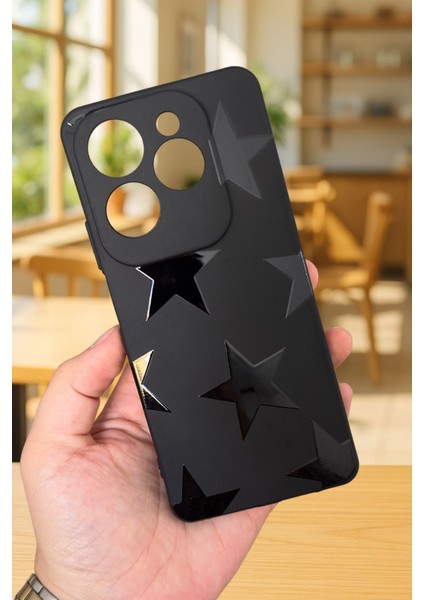Infinix Hot 40 Uyumlu Star Silikon Darbe Emici Klasik Korumalı Rubber Kılıf