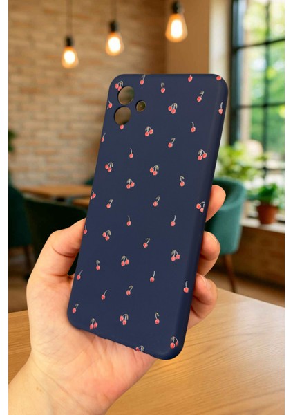Samsung Galaxy A04 - Mini Kiraz Desenli Silikon Darbe Emici Klasik Korumalı Rubber Kılıf modelleri