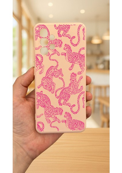 Samsung Galaxy A32 -Pembe Leopar Silikon Darbe Emici Klasik Korumalı Rubber Kılıf fiyatları