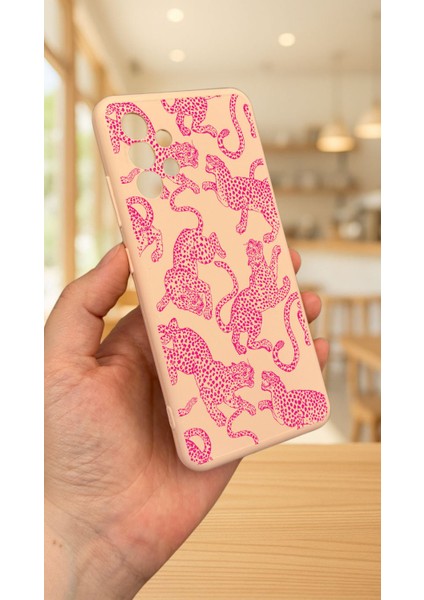 Samsung Galaxy A32 -Pembe Leopar Silikon Darbe Emici Klasik Korumalı Rubber Kılıf modelleri