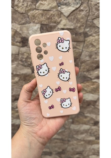 Samsung Galaxy A32 Uyumlu Hello Kity Silikon Darbe Emici Klasik Korumalı Rubber Kılıf