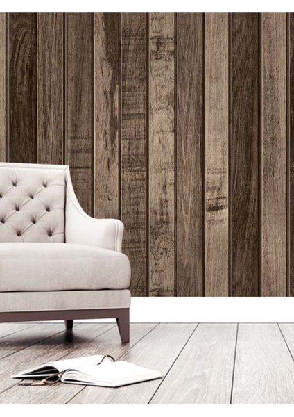 Ahşap Lambri Desenli Isı ve Ses Yalıtımlı Sağlıklı Tekstil Duvar Kağıdı