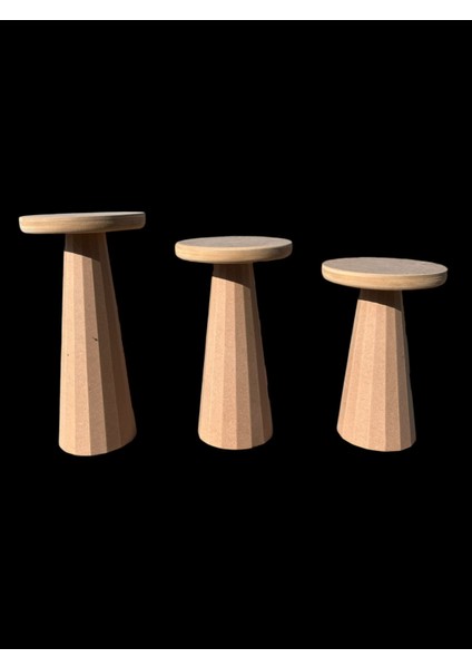 Ahşap 3'lü Set Mantar Sehpa fiyatları