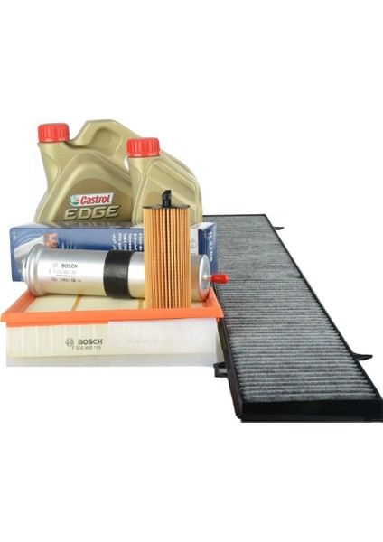 Bmw E87 Kasa 120D N47 Motor Periyodik Bakım Filtre Seti Bosch Marka Castrol 5W30 Yağ