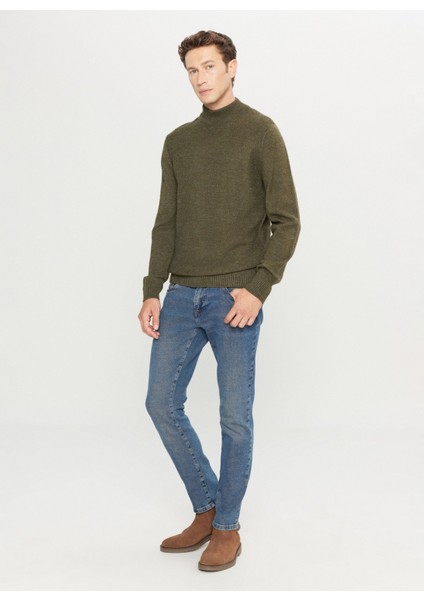 Yarım Balıkçı Yaka Standart Haki Erkek Kazak ACE049261482_HAK fiyatları