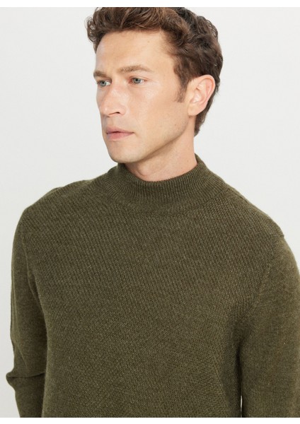 Yarım Balıkçı Yaka Standart Haki Erkek Kazak ACE049261482_HAK fırsatları