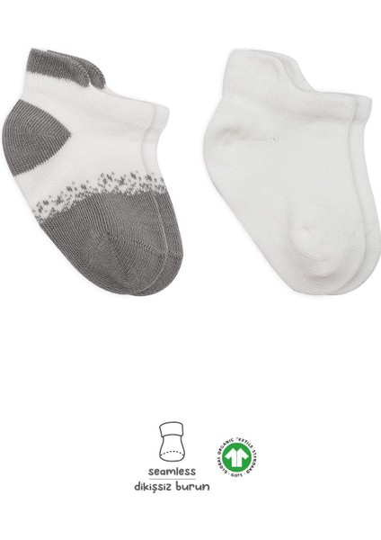 2li Penye Sneakers Çorap 20105 Ekru Gri