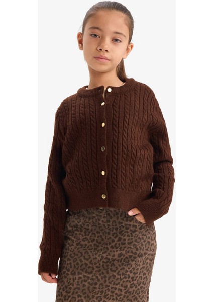 Kız Çocuk Bisiklet Yaka Düğmeli Triko Hırka G3066A825AU modelleri