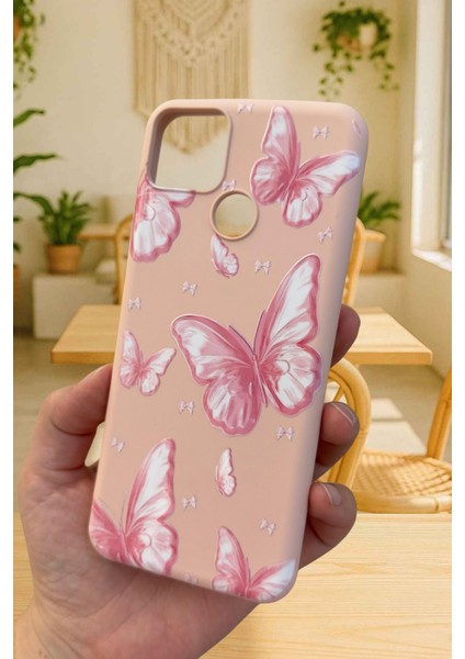 Realme C25 Uyumlu Kılıf Pembe Kelebek Desenli Silikon Darbe Emici Klasik Korumalı Rubber Kapak fırsatları