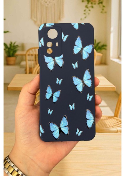 Redmi Note 12S - Mavi Kelebek Desenli Silikon Darbe Emici Klasik Korumalı Rubber Kılıf fiyatları